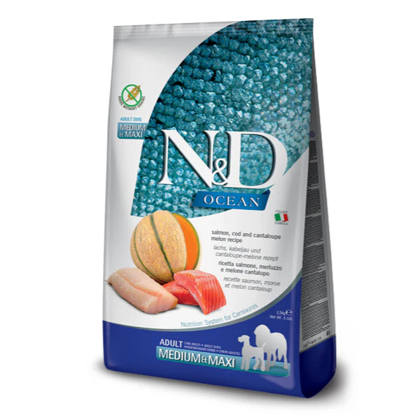 N&amp;D DOG OCEAN ADULT MED/MAX SALMON 2,5Kg