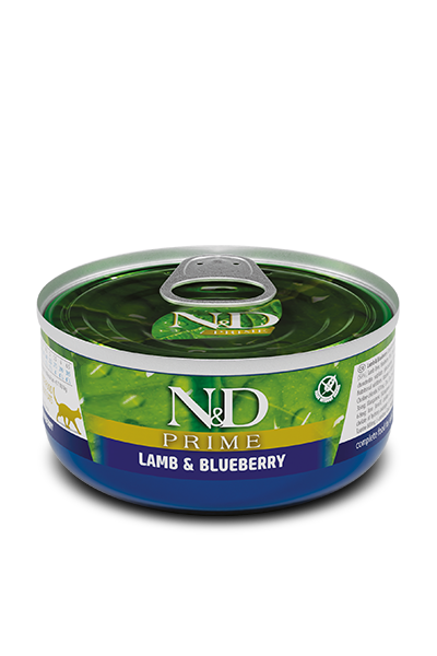 N&amp;D CAT PRIME AGNELLO/MIRTILLO 70g