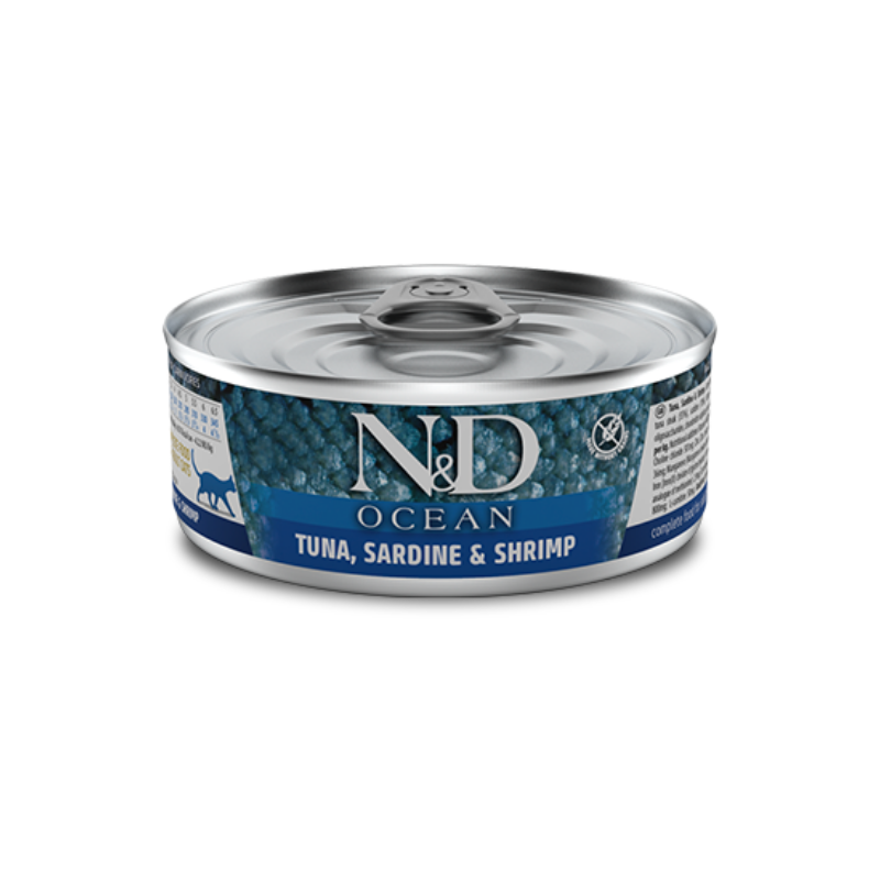 N&amp;D CAT OCEAN TONNO/SARDINE/GAMB 70g