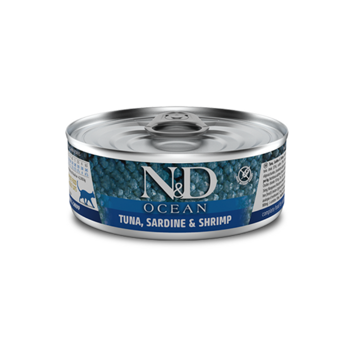 N&amp;D CAT OCEAN TONNO/SARDINE/GAMB 70g