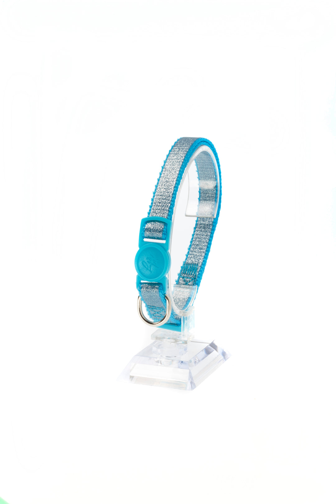 COLLARE CON GLITTER RIFLETTENTE AZZURRO