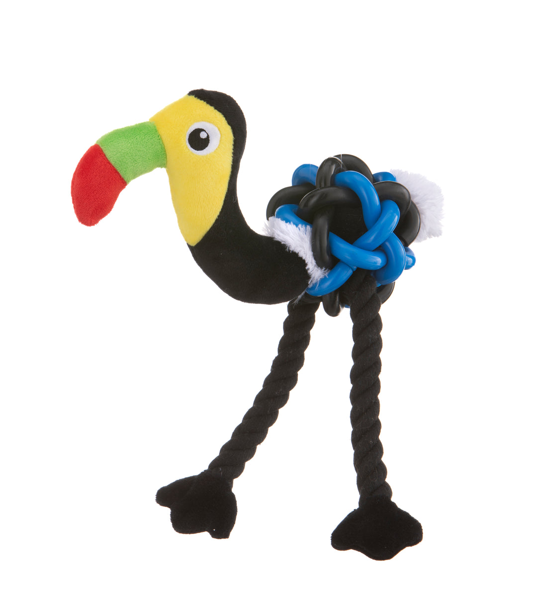 TUCANO PELUCHE CON PALLA IN PVC E CORDA