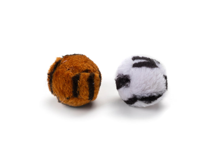 SET DI 2 PALLINE ANIMALIER IN PELUCHE
