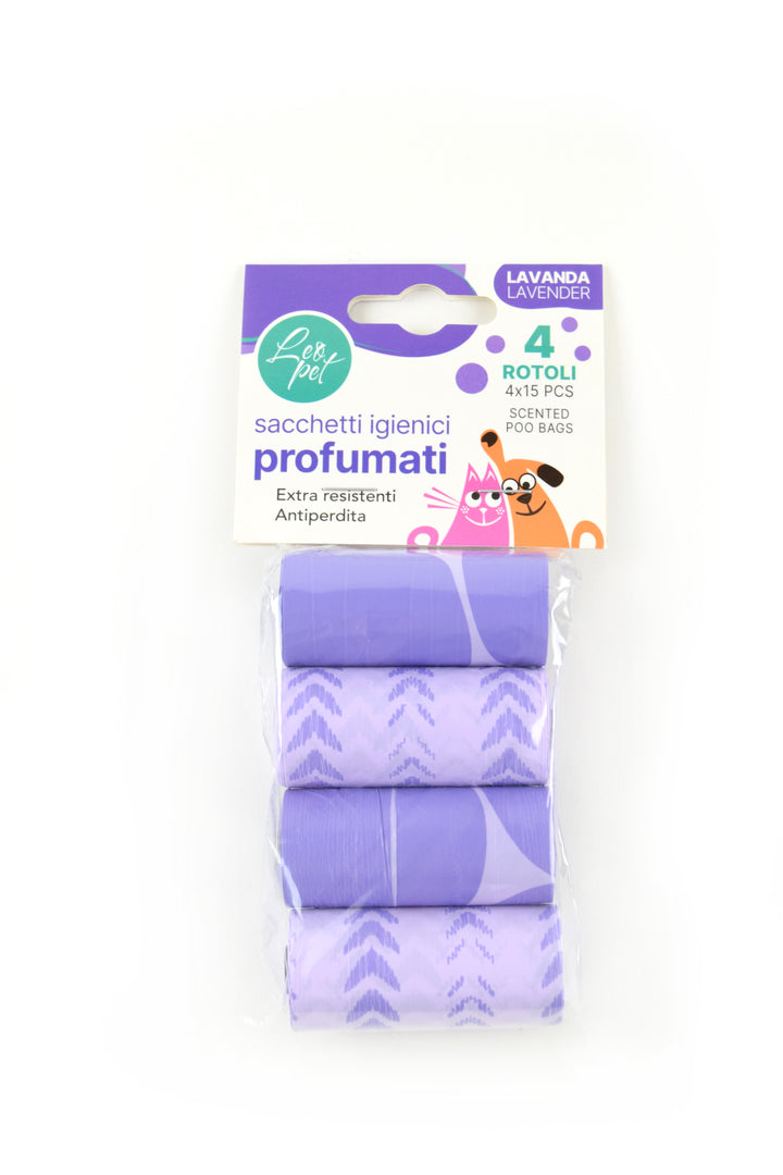 SACCHETTI IGIENICI AL PROFUMO DI LAVANDA (4 rotoli)