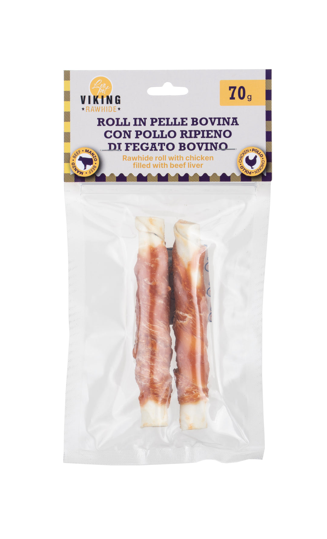 VIKING - ROLL  PELLE BOVINA CON POLLO, RIPIENO DI FEGATO 70g