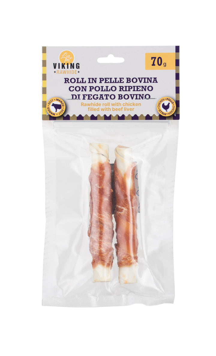 VIKING - ROLL  PELLE BOVINA CON POLLO, RIPIENO DI FEGATO 70g