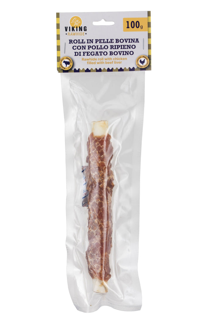 VIKING - ROLL IN PELLE BOVINA/POLLO RIPIENO DI FEGATO 100g