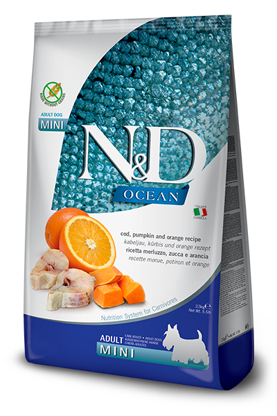 N&amp;D OCEAN MINI ZUCCA/MERLUZZO 2,5Kg