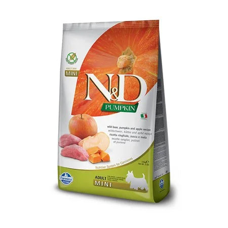 N&amp;D PUMPKIN ADULT MINI CINGHIALE/MELA  2,5Kg