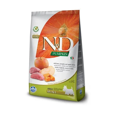 N&amp;D PUMPKIN ADULT MINI CINGHIALE/MELA  2,5Kg