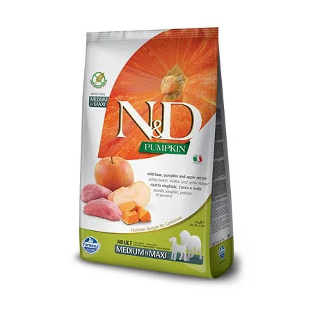 N&amp;D PUMPKIN MED/MAX CINGHIALE/MELA 2,5Kg