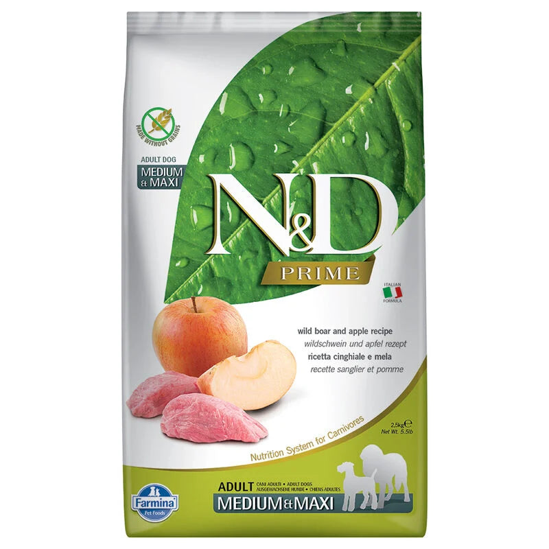 N&amp;D DOG PRIME ADULT MED/MAXI CINGHIALE/MELA 2,5Kg