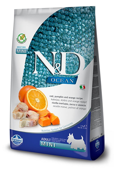 N&amp;D OCEAN MINI ZUCCA/MERLUZZO 2,5Kg