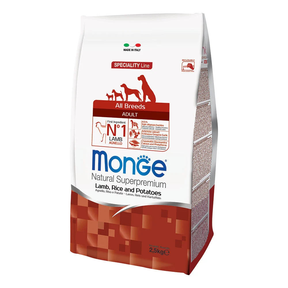 MONGE ALL BREEDS AGNELLO RISO 2,5 KG.