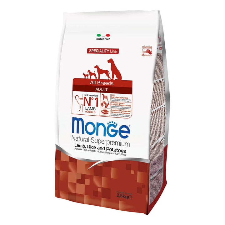 MONGE ALL BREEDS AGNELLO RISO 2,5 KG.