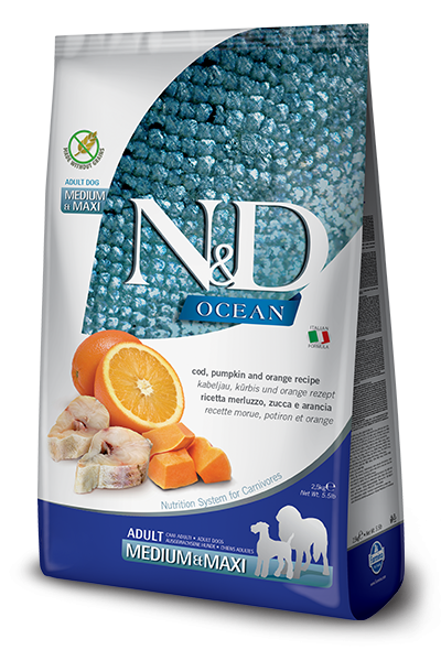N&amp;D OCEAN MED/MAX ZUCCA/MERLUZZO 2,5Kg